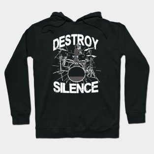 Destroy Silence Drummer Skull Hoodie